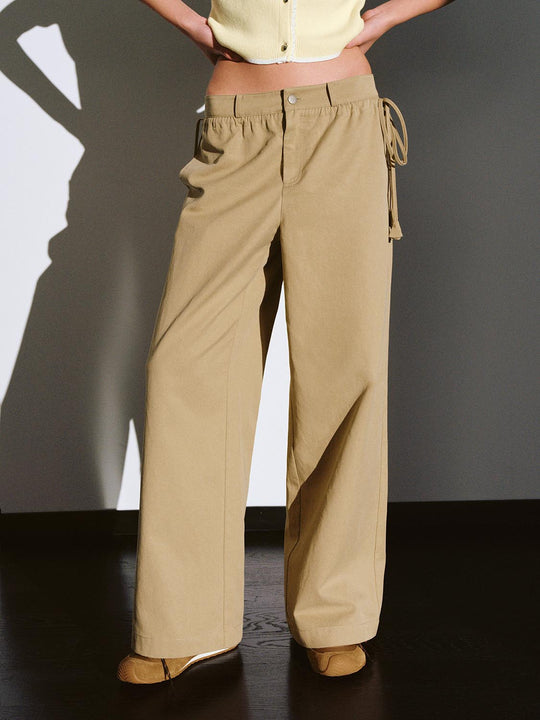 Drawstring Wide Leg Pants