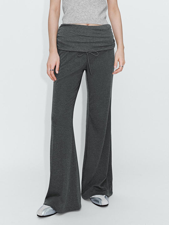 Overlay Detail Flare Leg Pants