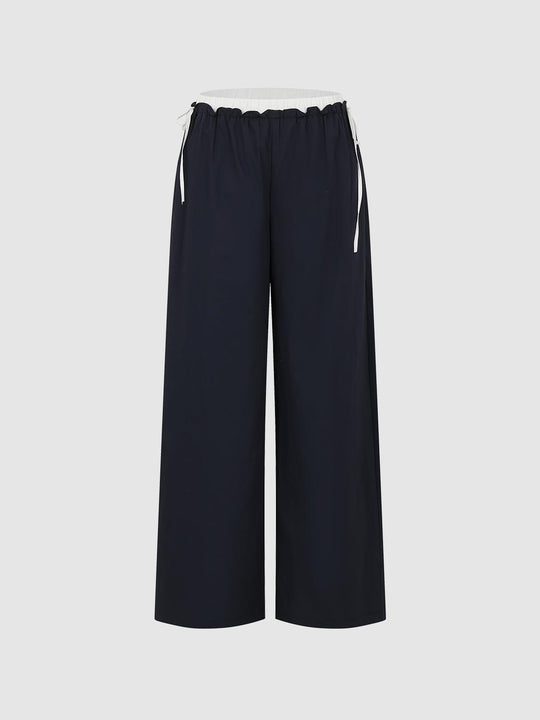 2 In 1 Drawstring Wide Leg Pants
