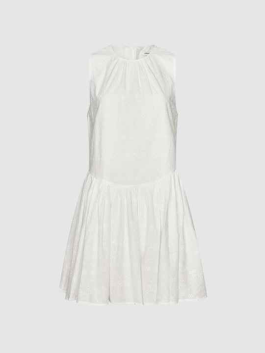 Cutwork Sleeveless A-Line Midi Dresses