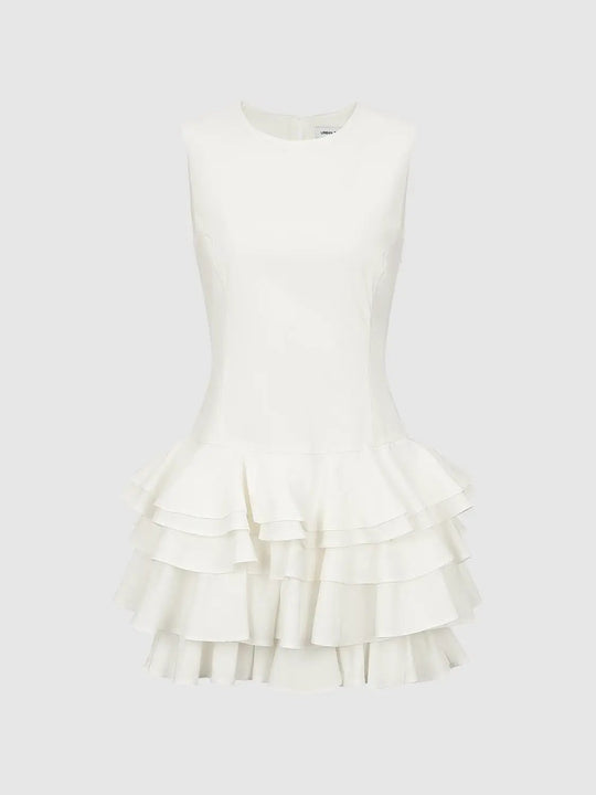 Sleeveless Tiered Ruffle A-Line Mini Dresses