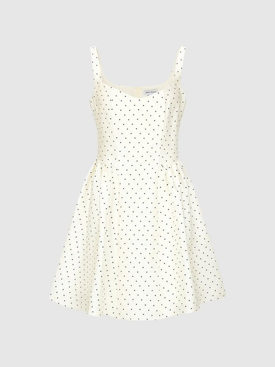 Polka Dot Strappy A-Line Midi Dress