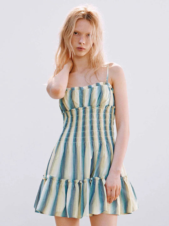 Cotton A-Line Silhouette With Thin Stretch Fabric And Elastic Yarn Excluded Dress