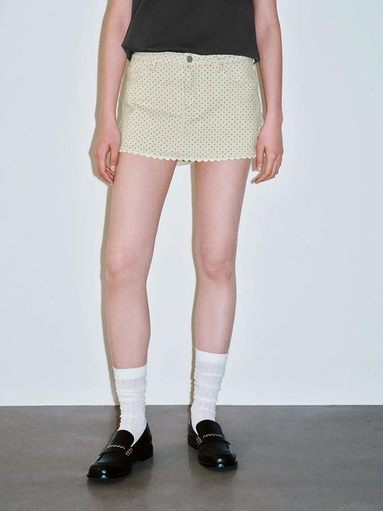 Short en jean à pois