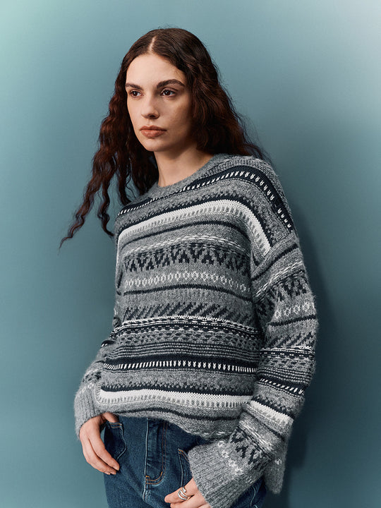 T-shirt lavorate a maglia Fair Isle