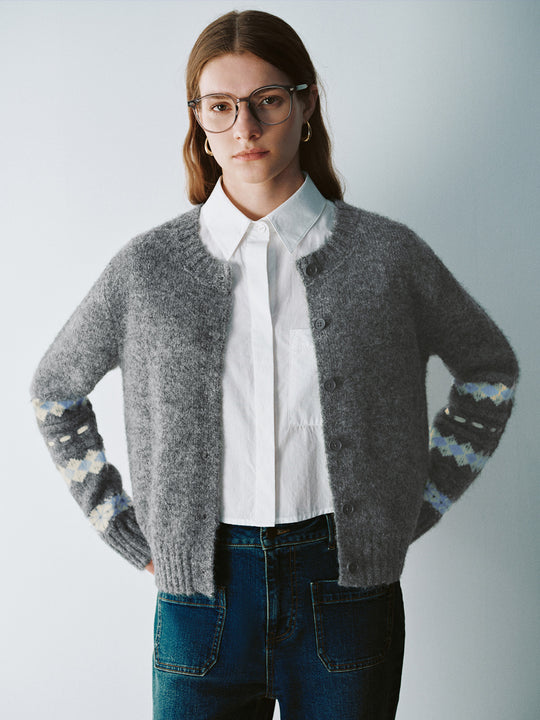 Cardigans droits en tricot boutonné