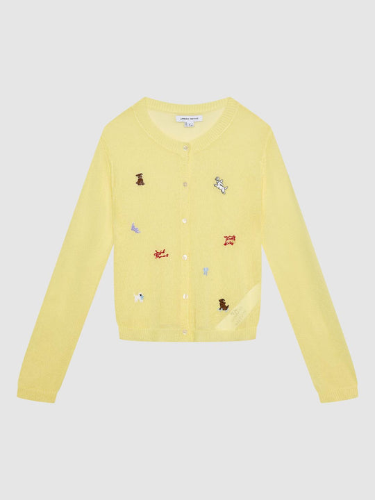 Embroidered Sheer Knitted Cardigans