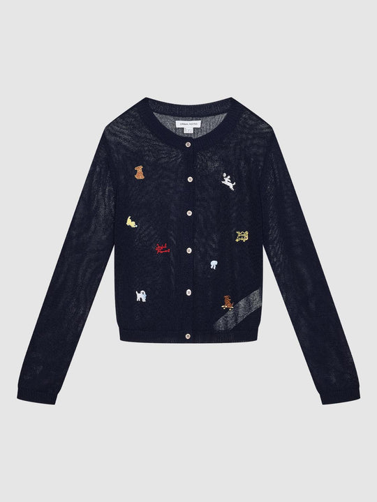 Embroidered Sheer Knitted Cardigans