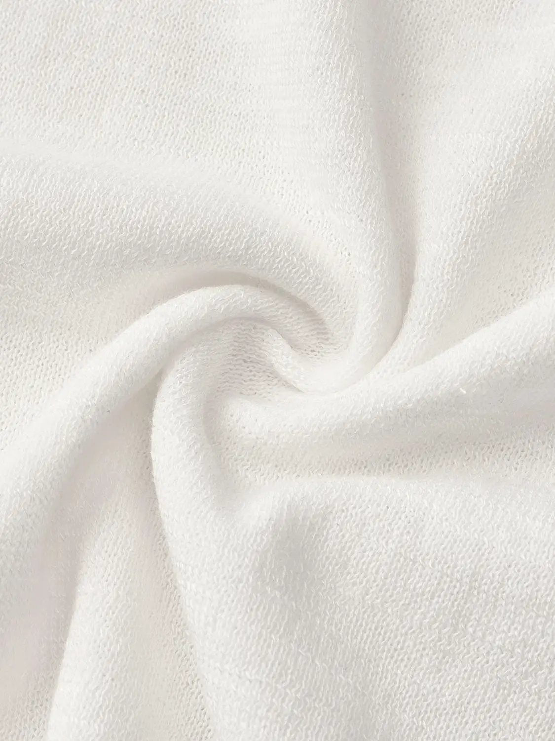 Knit T-Shirt by Urban Revivo Fashion in white knitted fabric close-up