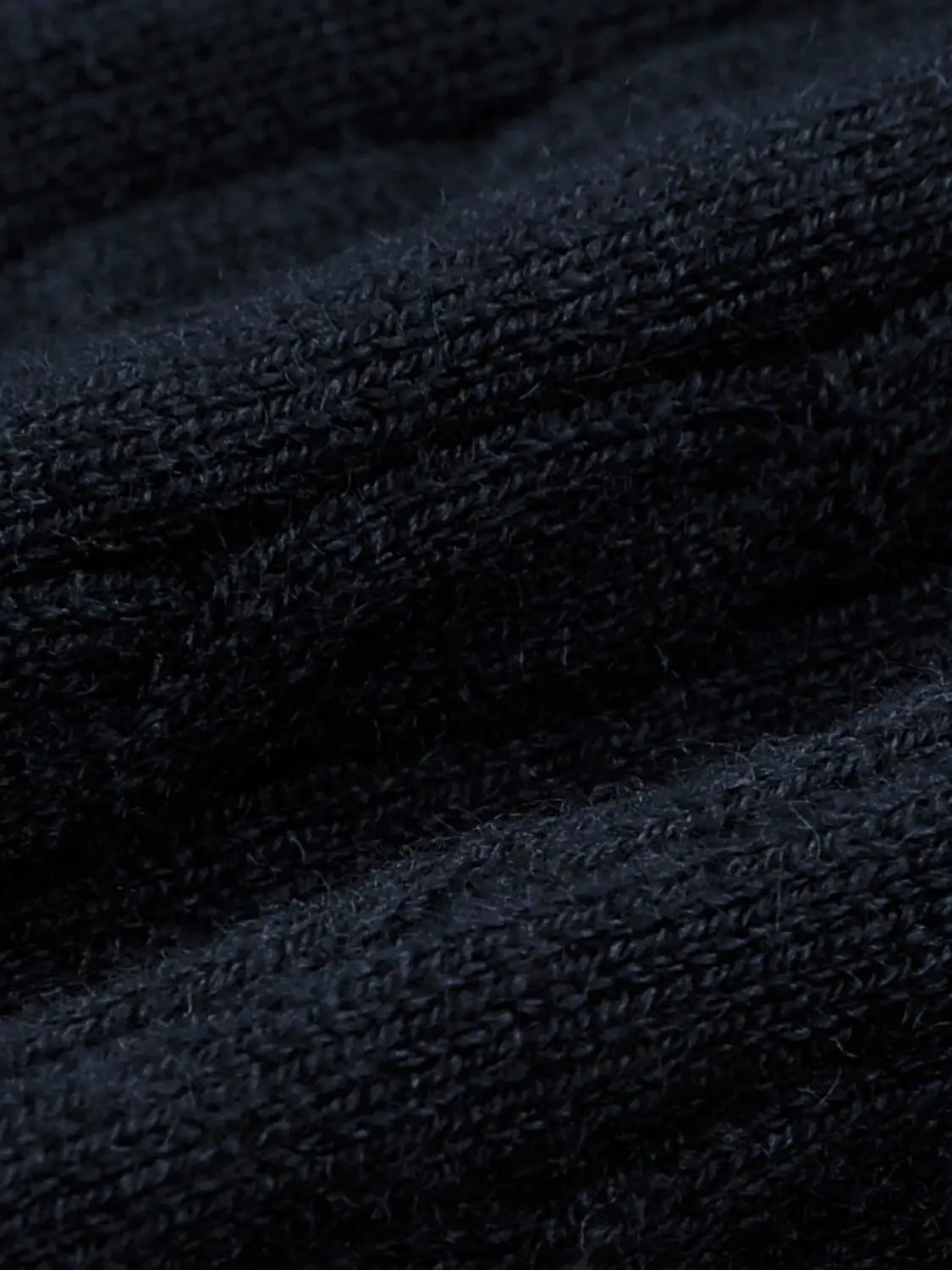Knit Jacket close-up of dark navy knitted cardigan fabric