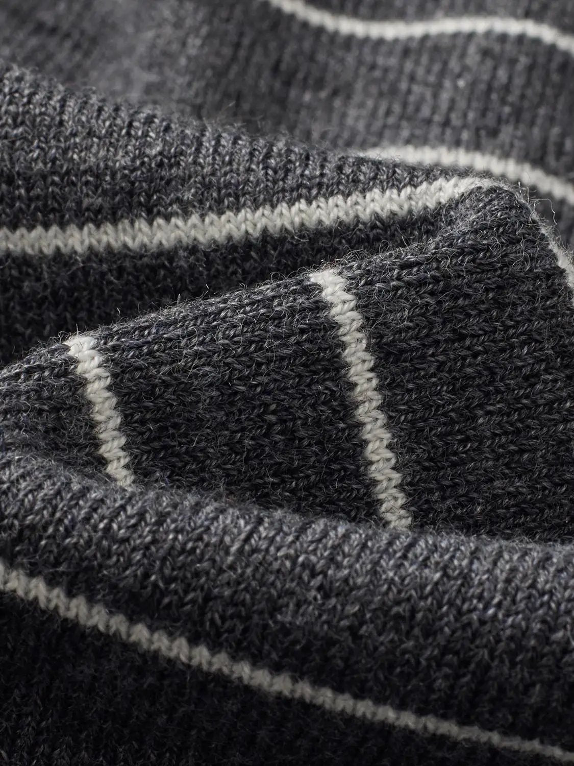 Knit Jacket by Urban Revivo Fashion; navy knitted cardigan with white stripes.