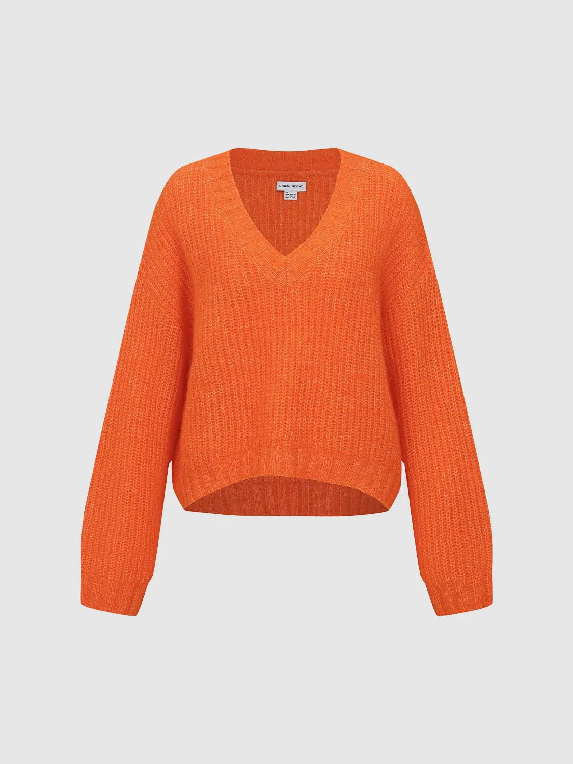 Knit T-Shirt orange chunky knit pullover by Urban Revivo Fashion