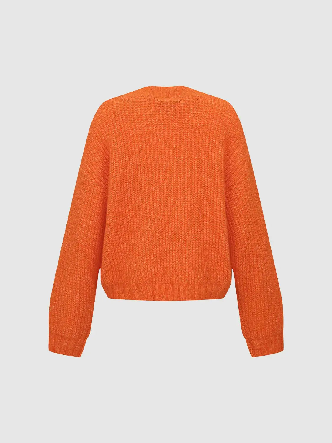 Knit T-Shirt orange chunky knit top with long sleeves