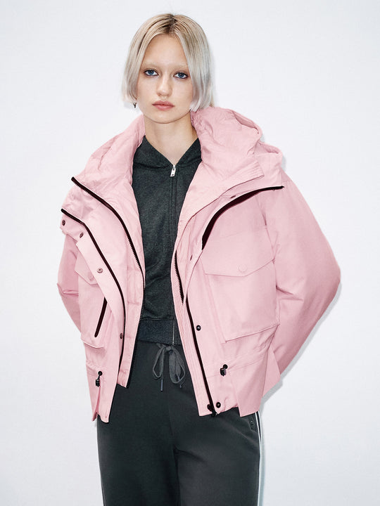 Abrigo exterior acolchado con bolsillo de solapa suelta