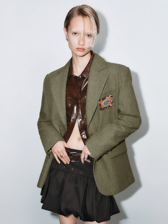 Einreihige Blazer mit Reverskragen