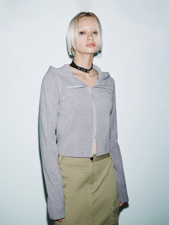 Zip Up Front Cropped Jackets