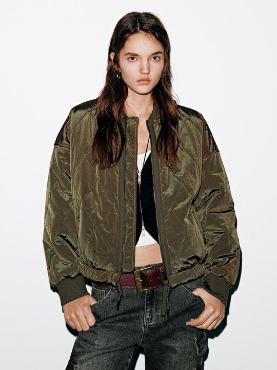 Zip Up Quilted Padded Bomber Jackets