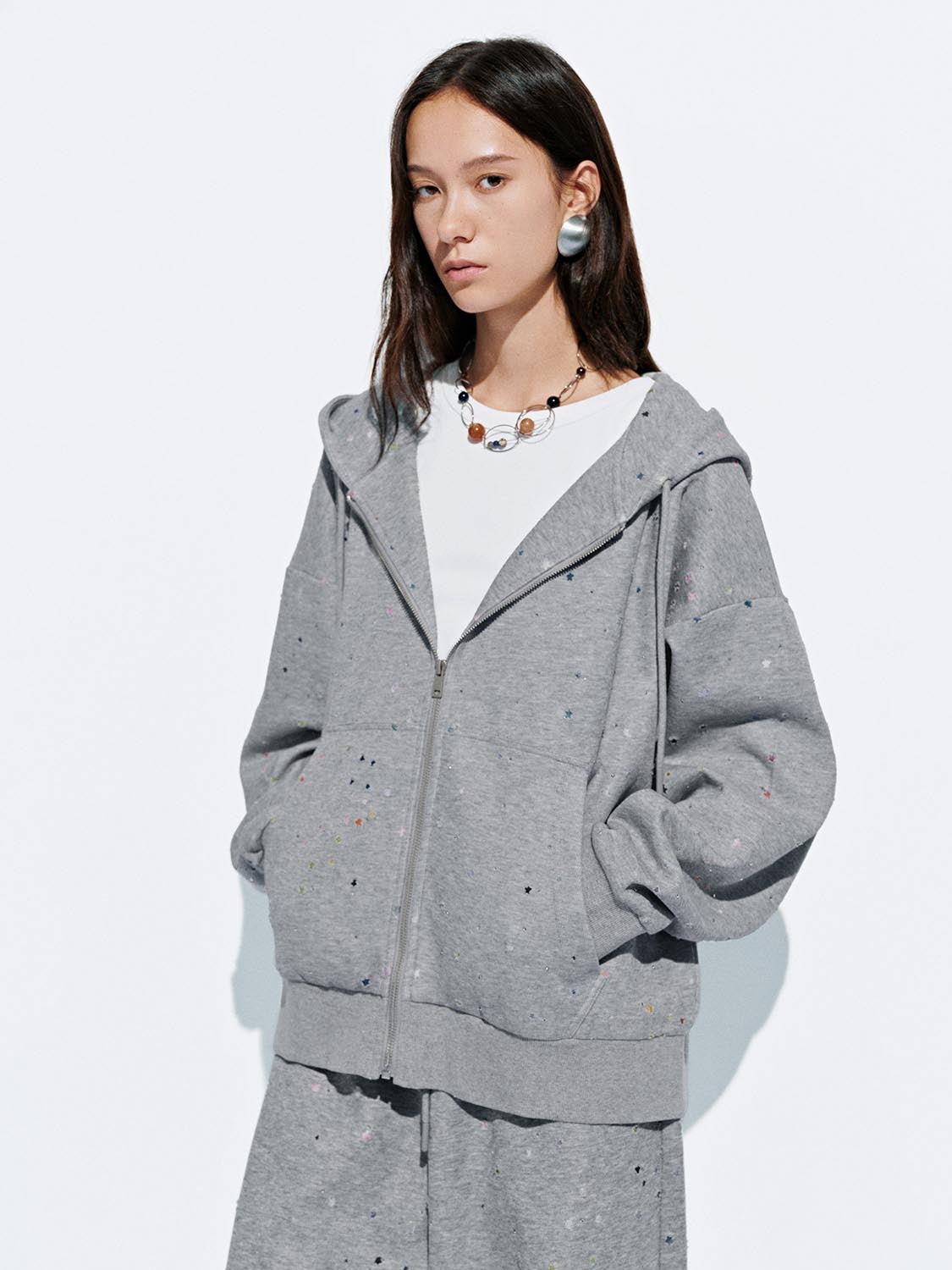 Star Pattern Oversize Hooded Jackets