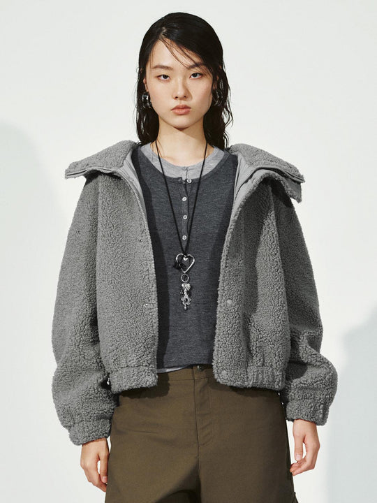 Sherpa Fleece Fluffy Hooded Bomber Jackets