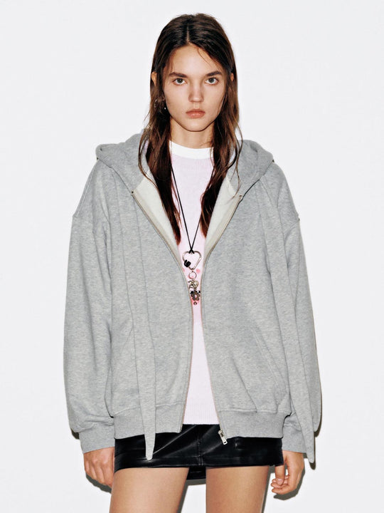 Drawstring Hooded Track Jackets