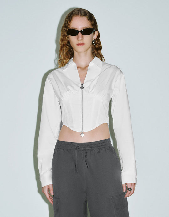 Skater-Shirt mit Reißverschluss vorne