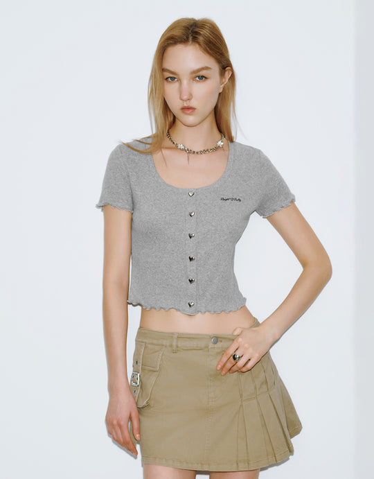 T-shirt girocollo in maglia