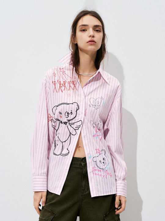 Camisas a rayas con estampado de graffiti