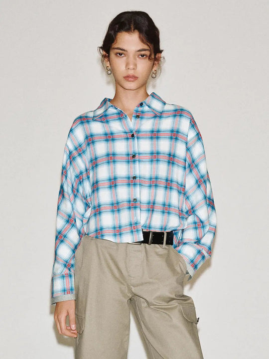 Plaid Cotton Long Sleeve Shirt