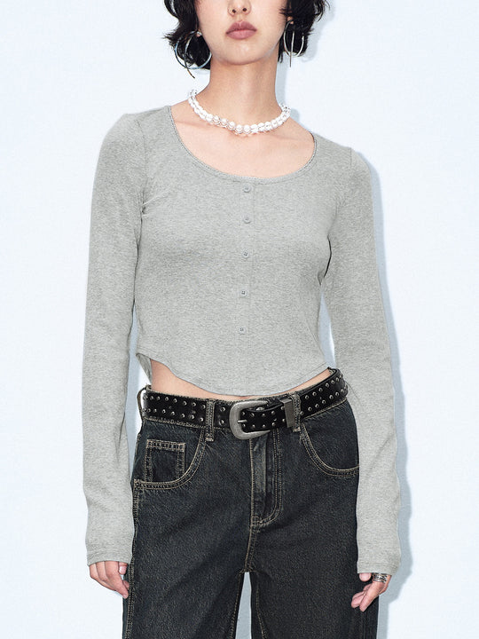 Cardigan in maglia con scollo a giro