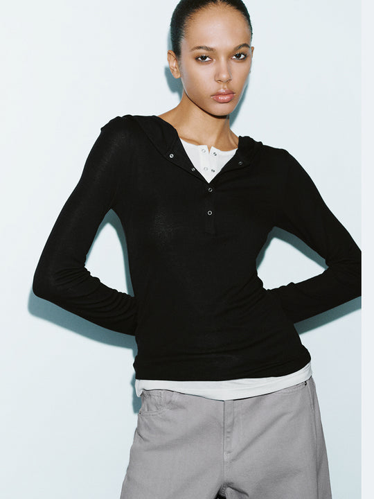 Enganliegende Langarm-T-Shirts