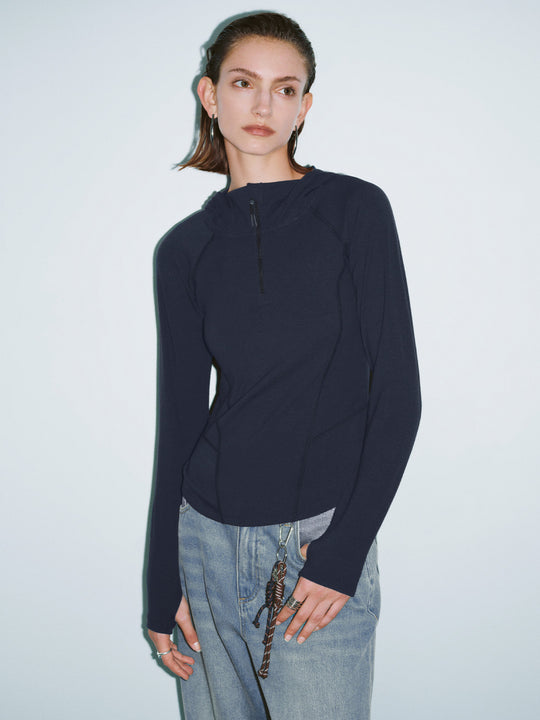 Skinny Hoodie Long Sleeve T-Shirts