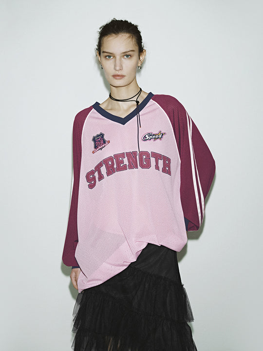 T-shirt oversize con scollo a V