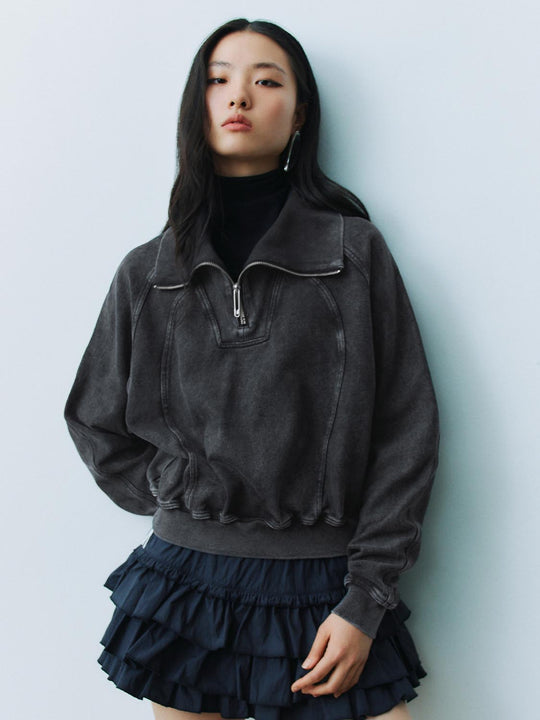 Sweatshirts mit Reißverschluss und lockerem Schnitt