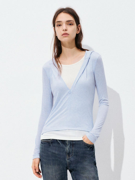 T-shirts à manches longues col en V