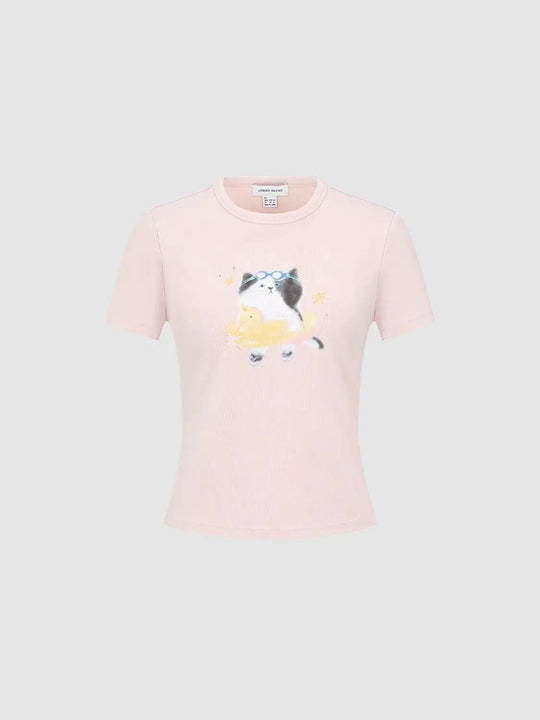 Bedruckte Kurz geschnittene T-Shirts