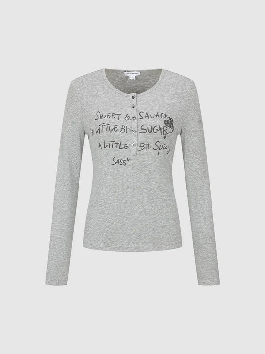 Printed Henley Neck Viscose T Shirts
