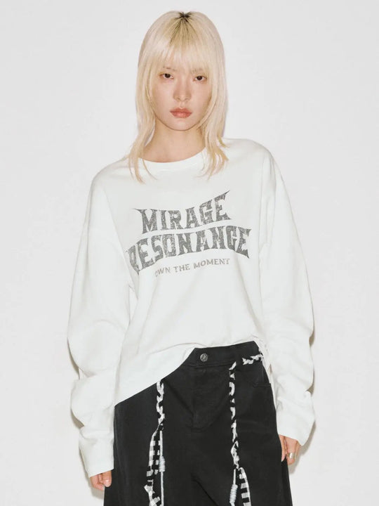T-shirt a manica lunga con girocollo stampate