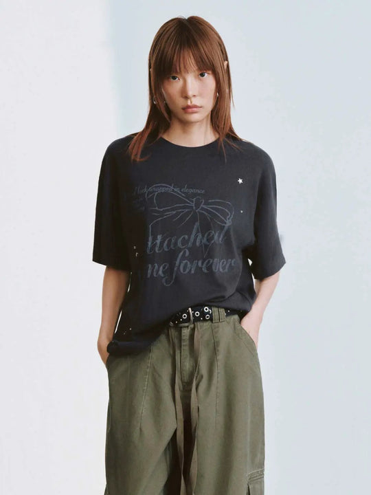 Cotton Blend Printed Star Design T Shirt