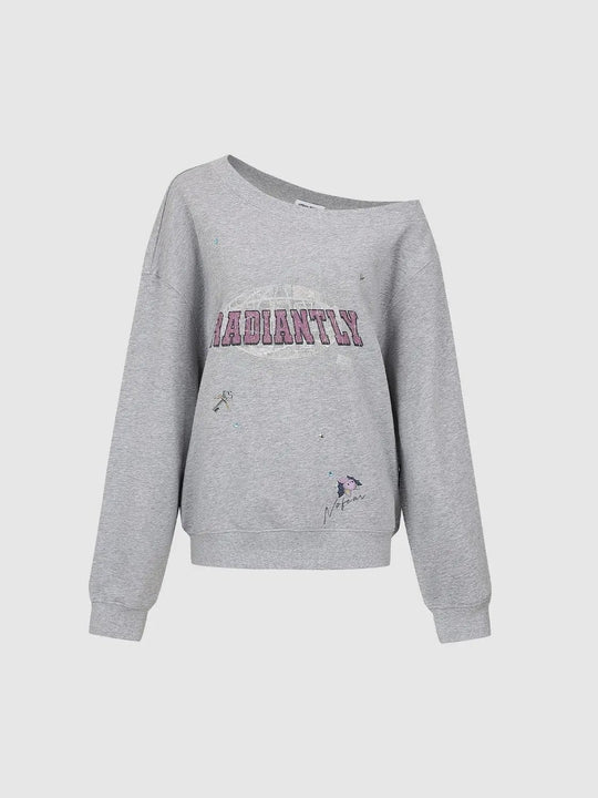 Graphic Radiantly Printed Cotton Sweatshirt