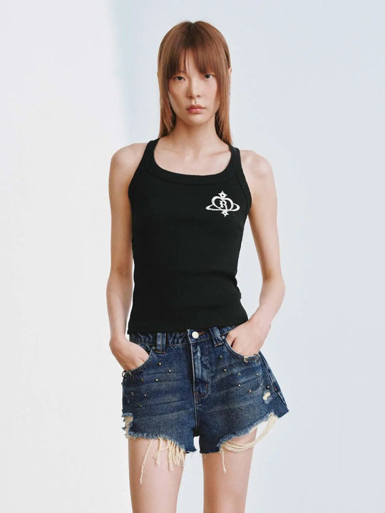 Camisetas sin mangas ajustadas estampadas