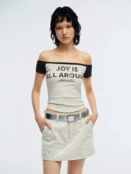 Cotton Raglan Sleeve Boat Neck With Skinny-Fit T-Shirts