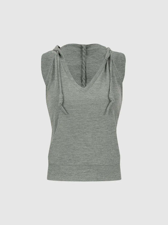 Knit Texture With V-Neck And Subtle Rib Detail And Stretch Knit Silhouette Vest