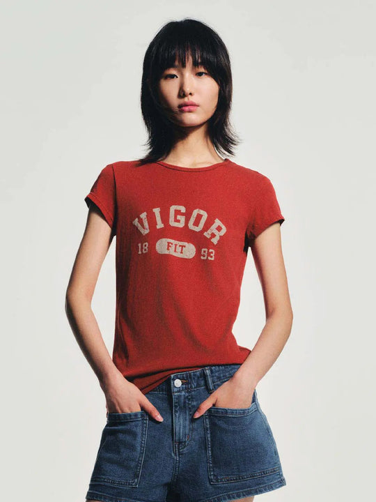 Cotton Distressed Graphic Print T-Shirt