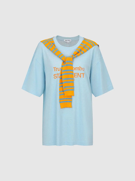 Lightweight Oversized Printed Cotton Blend T-shirt