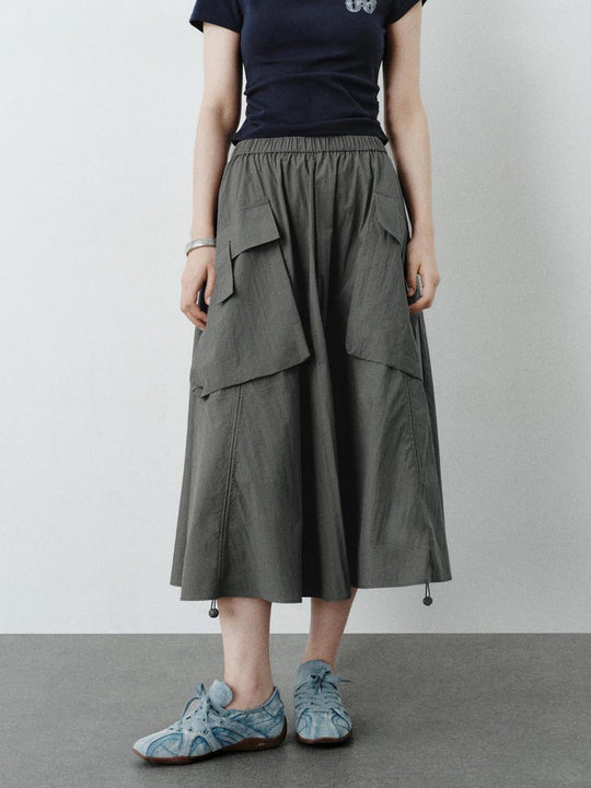 Faldas largas maxi con bolsillo de solapa