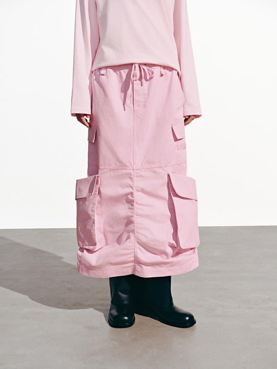 Flap Pockets Cargo Midi Skirts