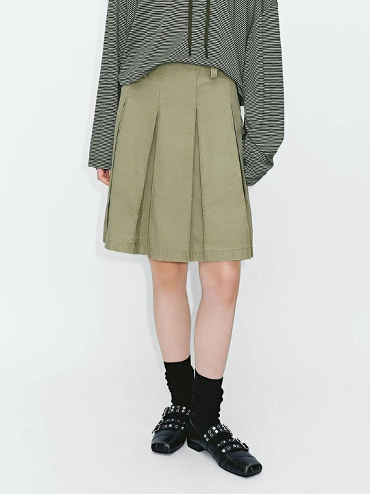 Pleated A-Line Midi Skirts