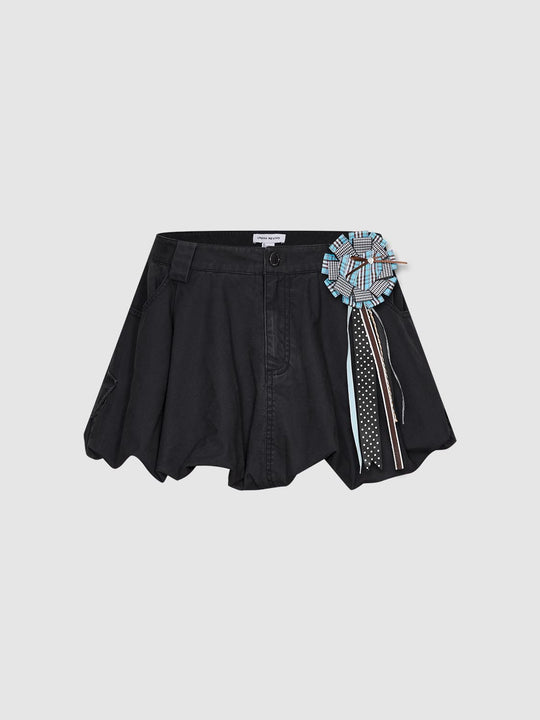 Floral Embellished Bubble Mini Skirts