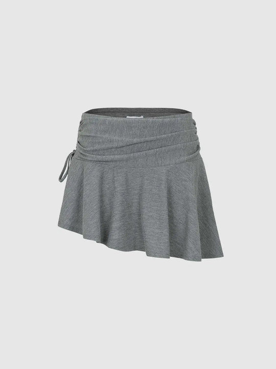 Wrap Waist Draped A-Line Silhouette With Stretch Skirt