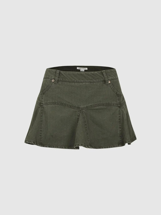 Cotton A-Line Mini Skirt With Pockets